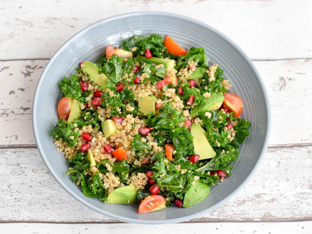 Quinoa avocado kale salad