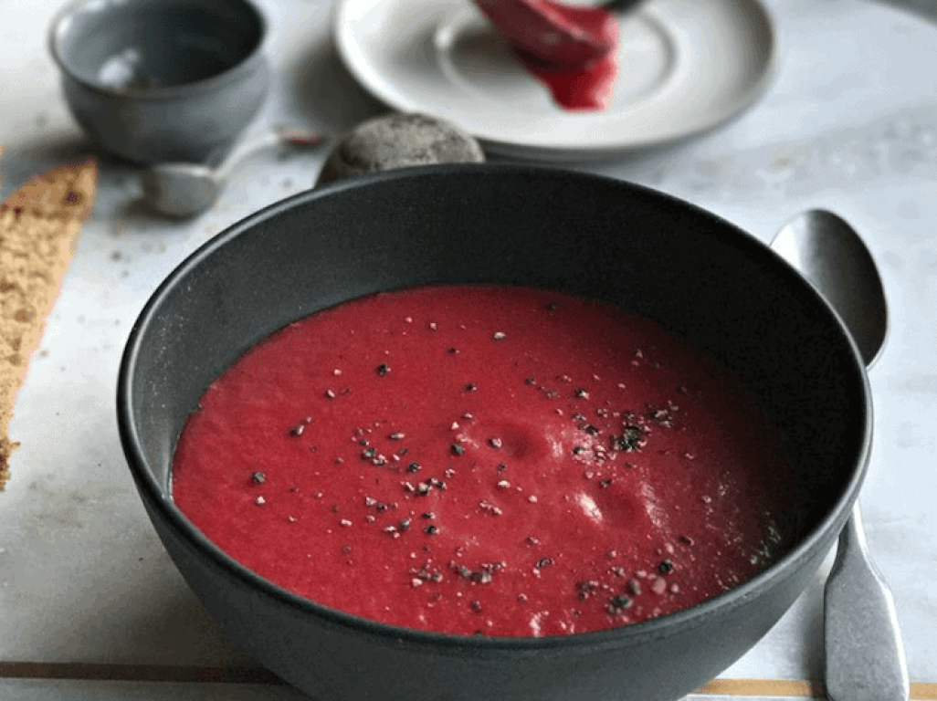 Beetroot, Sweet Potato & Artichoke Soup