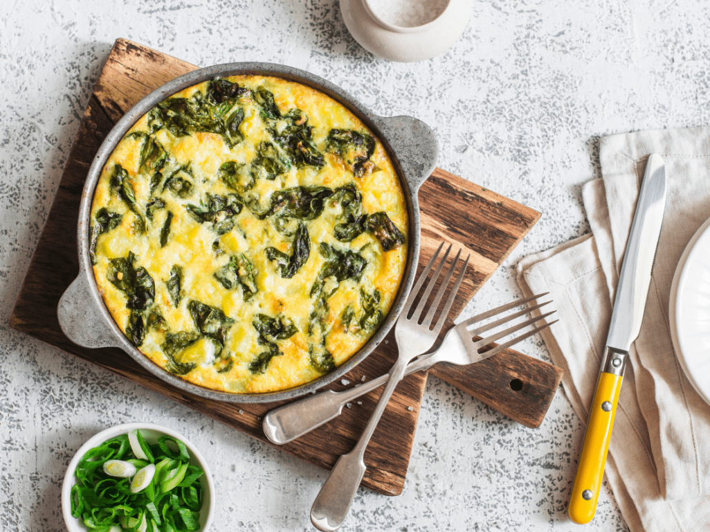 Kale and pine nut frittata