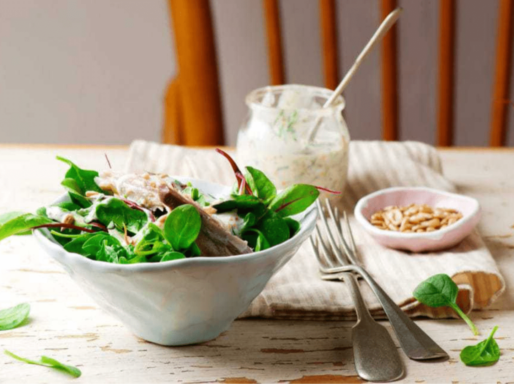 Peppered smoked mackerel and beetroot salad