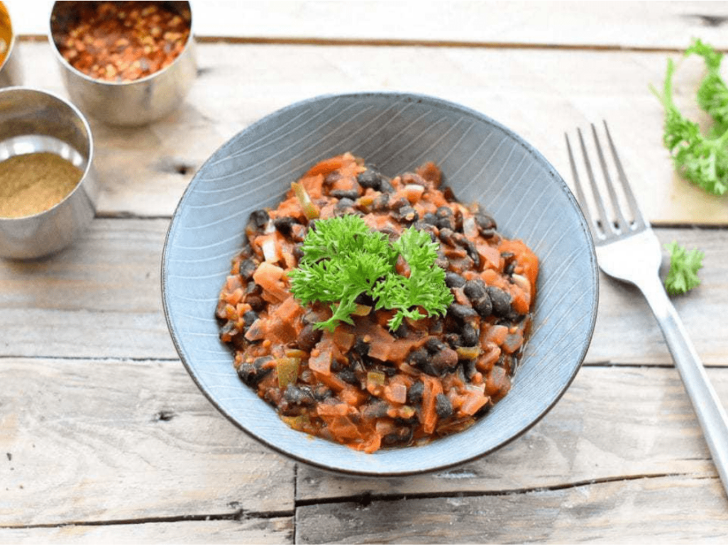 Spicy black beans with garlic and cumin