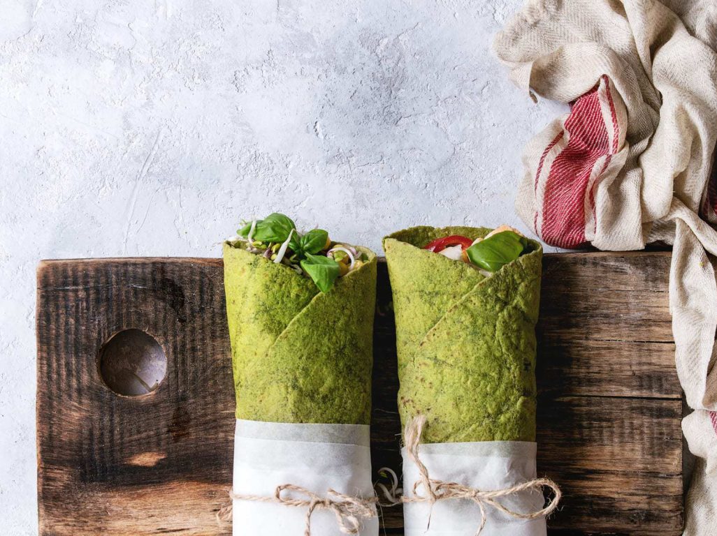 Spinach Wraps with Salsa
